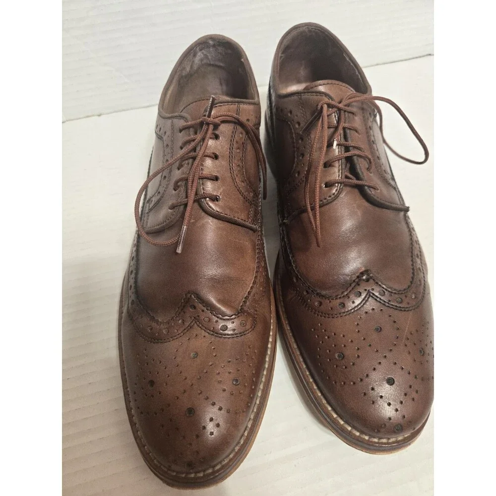 Johnston And Murphy Shoes Mens 8.5 M Conard Dress Wingtip Oxford 20-2233 Brown